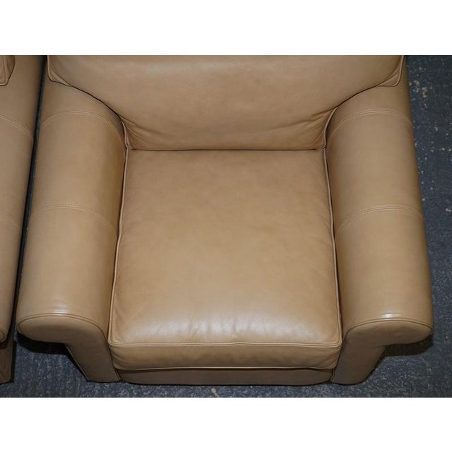 Latte Brown Leather Armchairs from Multiyork England, Set of 2 For Sale - Image 15 of 18