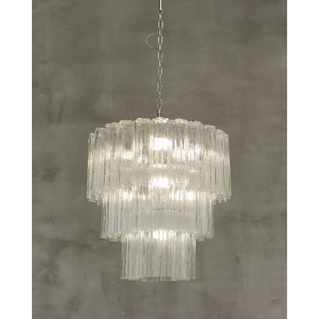 Murano Glass Chandelier with Transparent Glass Elements, Italy, 1980s For Sale - Image 7 of 10
