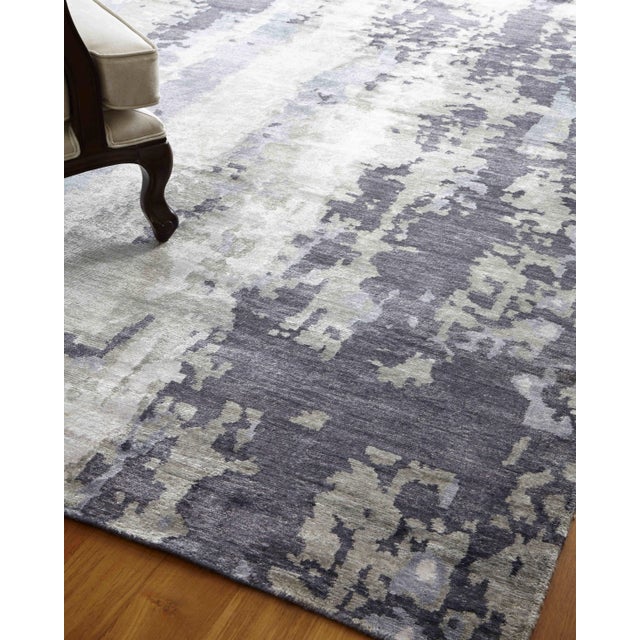 Dartford Hand-knotted Bamboo/SilkBlue/Gray Rug - 6'x9' For Sale In Los Angeles - Image 6 of 8