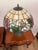 Metal Vintage Art Nouveau Style Rose Stained Glass Desk or Table Lamp For Sale - Image 7 of 10