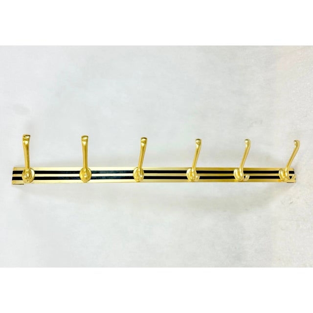 Metal Mid-Century Brass Wall Coat Rack, 1960s For Sale - Image 7 of 9