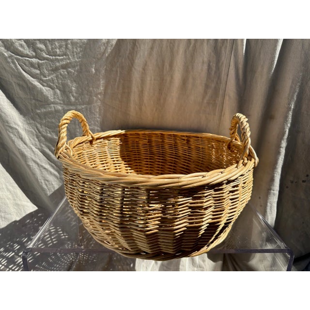 Rustic European Style Gathering Basket For Sale In Palm Springs - Image 6 of 6