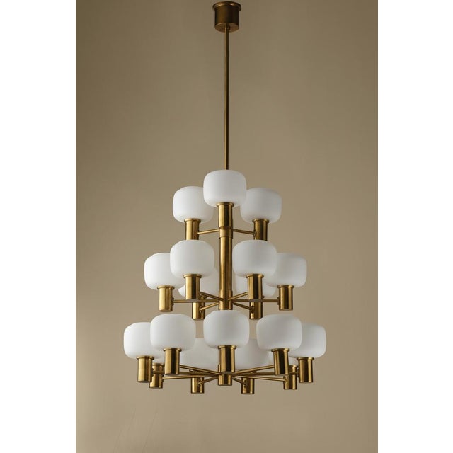 1960s Swedish Brass Chandelier attributed to Fagerhults, 1960s For Sale - Image 5 of 10