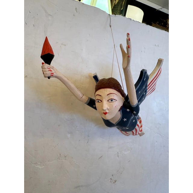Folk Art Painted Lady Liberty Political Figure For Sale - Image 4 of 8