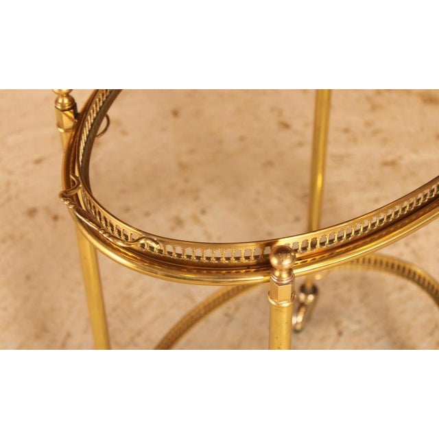 1950s Mid-Century Modern French Brass and Glass Bar Cart, 1950s For Sale - Image 5 of 10