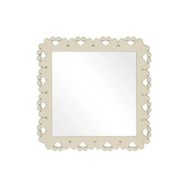 Contemporary Fleur Home Garden District Satsuma Square Mirror in Delaware Putty, 24x24 For Sale - Image 3 of 3