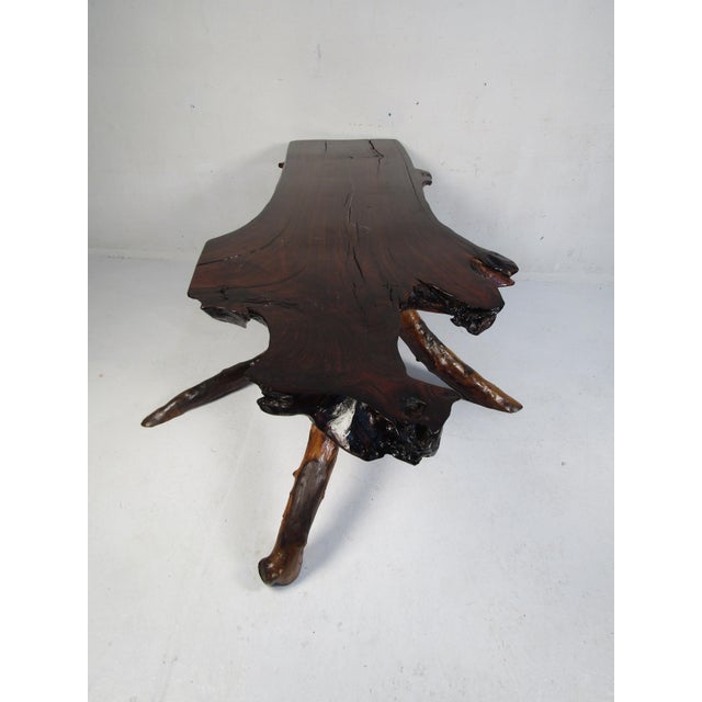 Rustic Late 20th Century Rustic Live-Edge Slab Table For Sale - Image 3 of 10