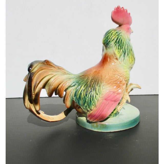Japanese Fighting Rooster 1930s Ceramic For Sale - Image 4 of 10