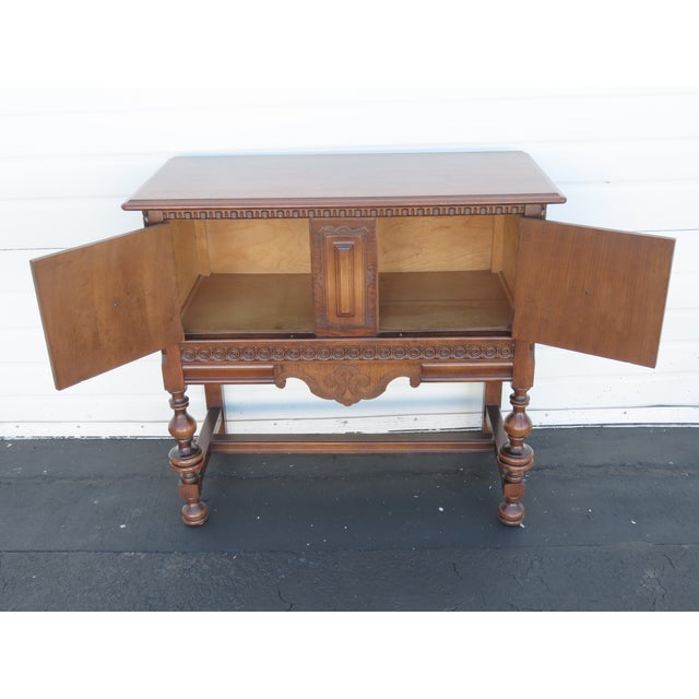 Traditional 1900s Carved Buffet Server Bathroom Vanity 6416 For Sale - Image 3 of 15
