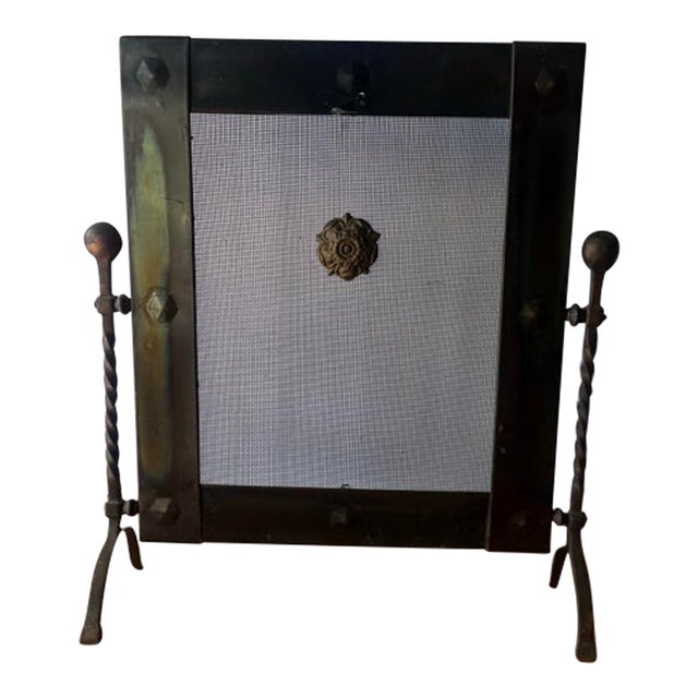 Vintage Spanish Revival Wrought Iron and Fireplace Screen For Sale