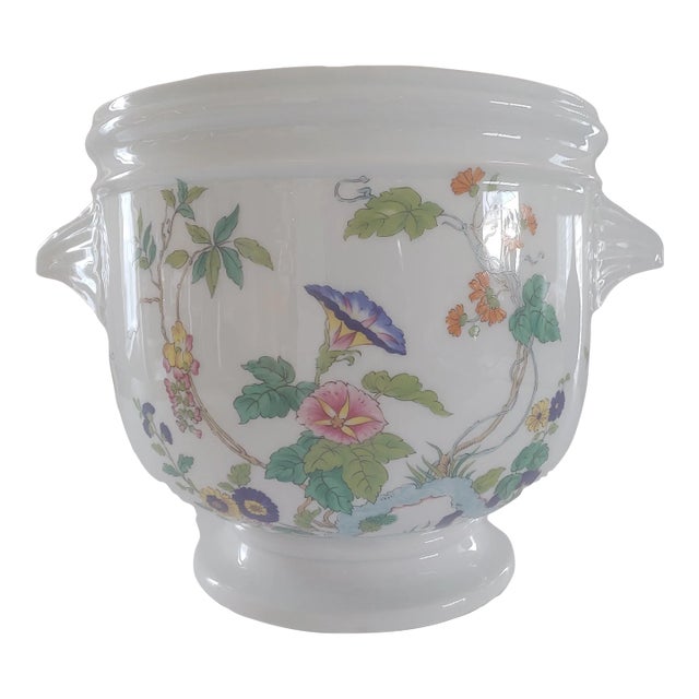 Early 21st Century Royale Limoges France "Paradis Bleu" Cachepot For Sale