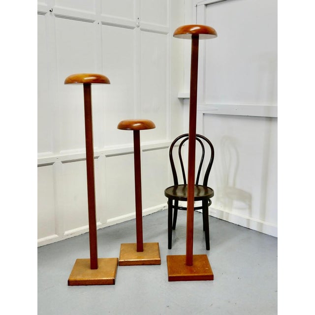 Tall Taylors Wooden Fabric Display Shop Stands, 1950, Set of 3 For Sale - Image 4 of 9