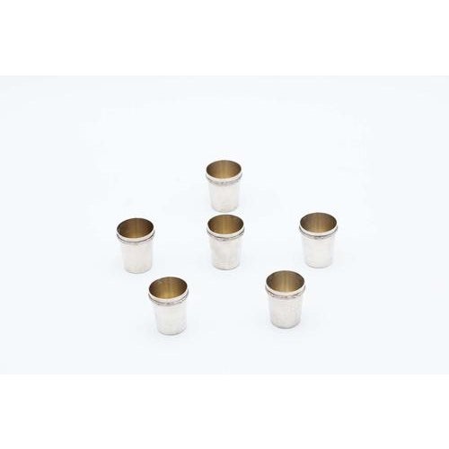 Silver Liqueur Glasses, Set of 6 For Sale - Image 4 of 4