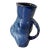 1980s Blue Studio Pottery Biomorphic Pitcher Vase For Sale