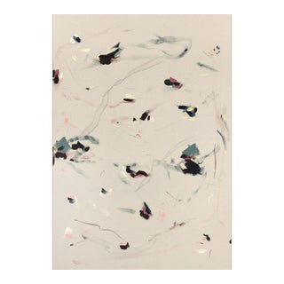 Paper Thin - Large Minimalist Abstract Painting on Natural Canvas Original Artwork by Taylour Martin For Sale