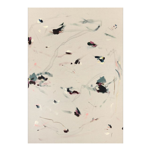 Paper Thin - Large Minimalist Abstract Painting on Natural Canvas Original Artwork by Taylour Martin For Sale