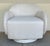 Original retail $3800, stylish Art Company White Performance Rothko Swivel Chairs Pair, plinth base, showroom floor sample