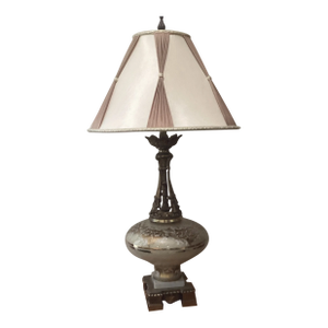 Original Art Deco Bronze & Brass Table Lamp Gold Hand Painted Tone c.1940