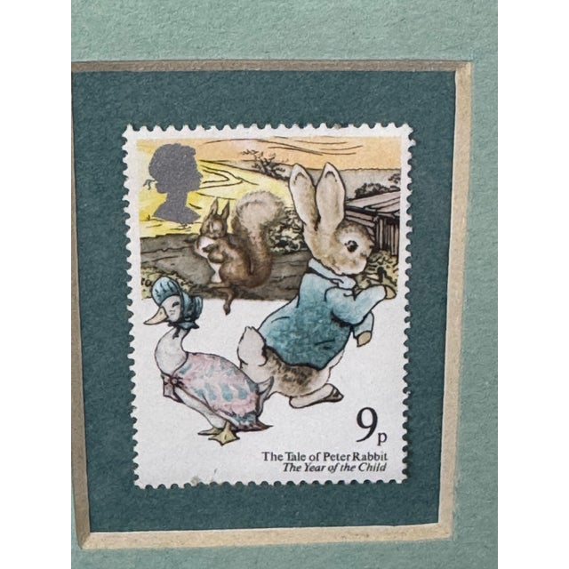1970s Adorable 1979 Custom Framed Literary British Stamps Nursery Decor For Sale - Image 5 of 10