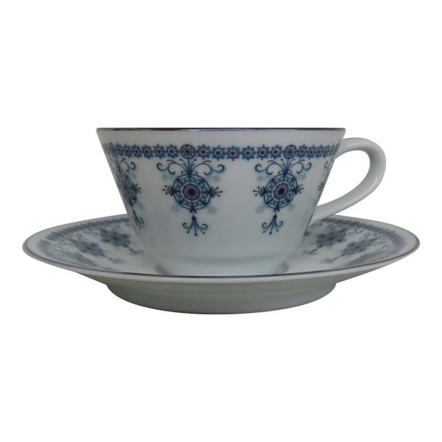 Noritake Nippon Toki Kaisha Japan Bone China Tea Cup and Saucer Set 4666b For Sale