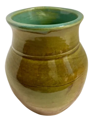 Vintage Ceramic Vase With Aqua Interior