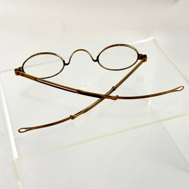 Brass Historical Civil War Era Brass Frame Ladies Magnifying Glasses For Sale - Image 8 of 10