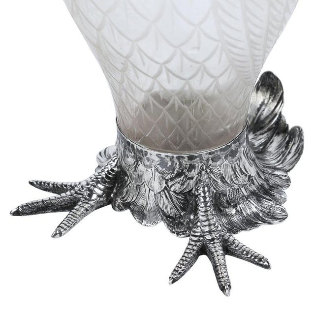 Glass and Silver Rooster Jug from J.D. Schleissner Söhne, Hanau, Germany, Late 19th Century For Sale - Image 4 of 12
