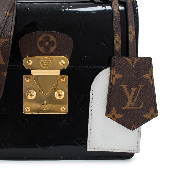Black Louis Vuitton Black Monogram Vernis Epi Leather Spring Street Pm Handbag For Sale - Image 8 of 11