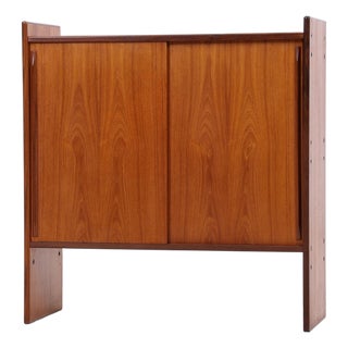 Vintage Teak Chest of Drawers with Sliding Doors, 1960s For Sale