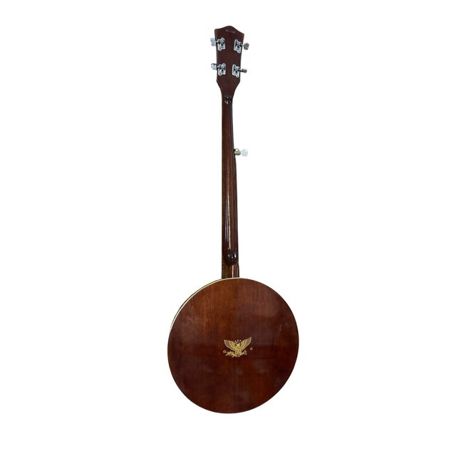 Vintage Lyle 5-String Resonator Banjo With Eagle Inlay & Original Hardware For Sale - Image 4 of 9