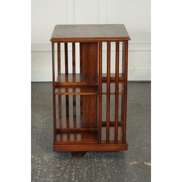 Sheraton Revival Revolving Bookcase End Table For Sale - Image 3 of 14
