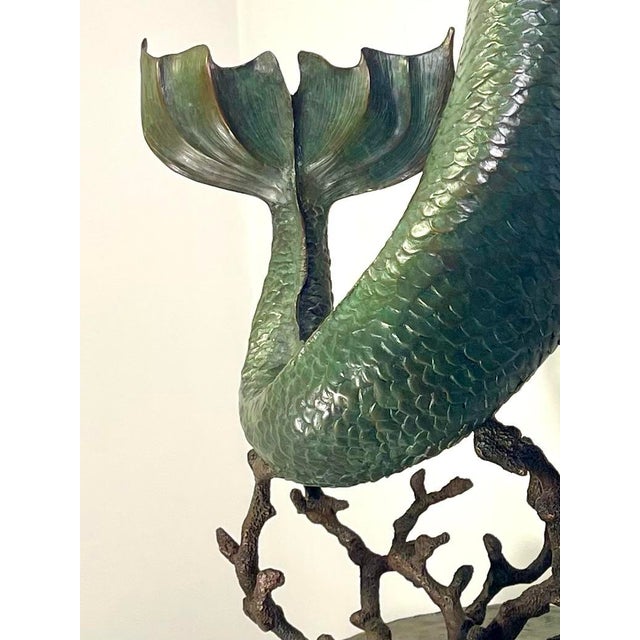 Large Bronze Mermaid Sculpture Nautical Art Statue For Sale - Image 12 of 12