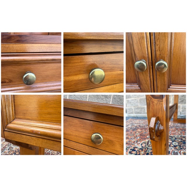 Vintage Pennsylvania House Rustic Traditional Solid Pine Secretary Desk With Sliding Leather Tray For Sale - Image 18 of 18