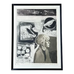 Conroy Hudlow 1967 Signed Etching Print “Barbara - a Portrait” 4 of 10