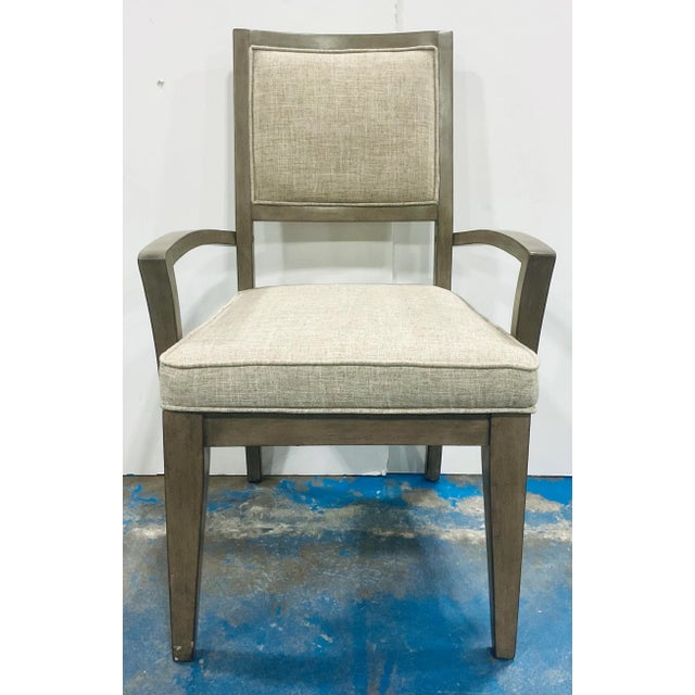Modern Modern Greige Wood Casual Dining Chairs Set of 8 For Sale - Image 3 of 9