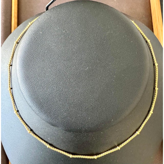 Vintage 18 Karat Yellow Gold 5.4 Gm Ball Station chain Necklace, Italian 15.5" For Sale - Image 4 of 18