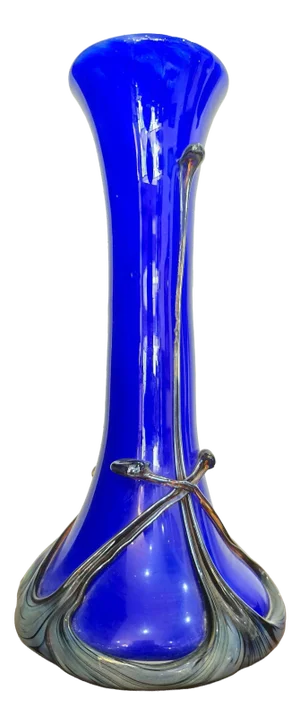 Cobalt Blue Blown Glass Vase from Silice Création Biot, 1995