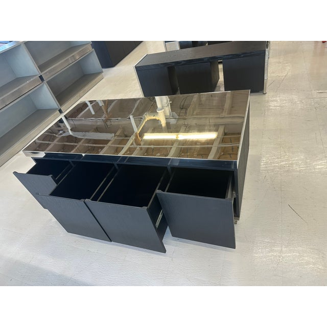 Modern Modern Ebony and Chrome Closet Table , Cabinet With Storage For Sale - Image 3 of 7