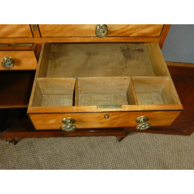 Wood Antique Regency Satinwood Secretaire Chiffonier Cabinet Attributed to Gillow C1810 For Sale - Image 7 of 10