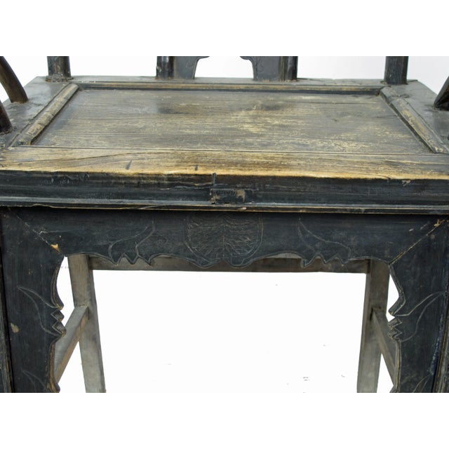Antique Chinese Armchair With Carved Backs - a Pair For Sale - Image 9 of 10