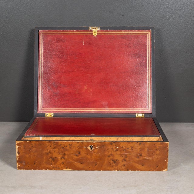 Victorian 19th C. Embossed and Gilded Lap Desk For Sale - Image 3 of 12