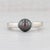 Gem: Cultured Pearl - 7.5 mm, Round Shape, Gray / Black Color - Natural Diamond - 0.02 Total Carats, Round Brilliant Cut,...