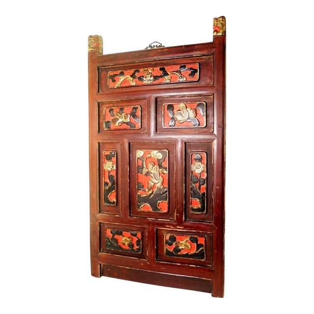 Antique Chinese Gold Gilt Temple Carved Panel, Circa 1800-1849 For Sale