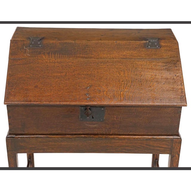 Traditional Antique Late 18th Century English Georgian Oak Box on Stand For Sale - Image 3 of 5