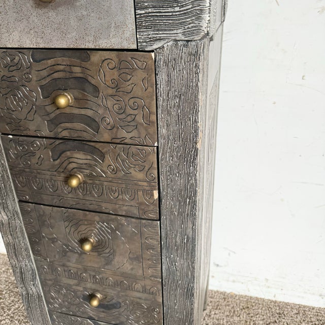 Postmodern Postmodern Carved Jewelry Chest/Lingerie Armoire For Sale - Image 3 of 12