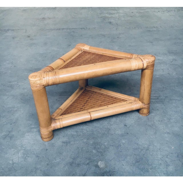 Handcrafted Bamboo Corner Table Set, 1970s, Set of 2 For Sale - Image 10 of 18