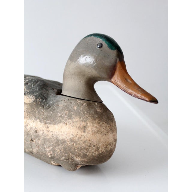 Vintage Hand-Painted Mallard Duck Decoy Folk Art For Sale - Image 10 of 15