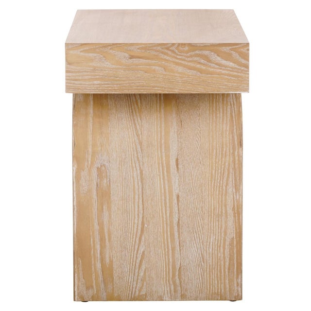 Wood Baraki End Table in Bleached White For Sale - Image 7 of 8