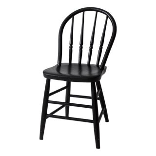 Vintage Black Painted Windsor Spindle Back Chair For Sale