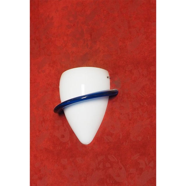 Blue Swan Wall Lamps by Tina Aufiero for Venini, 1985, Set of 8 For Sale - Image 10 of 10